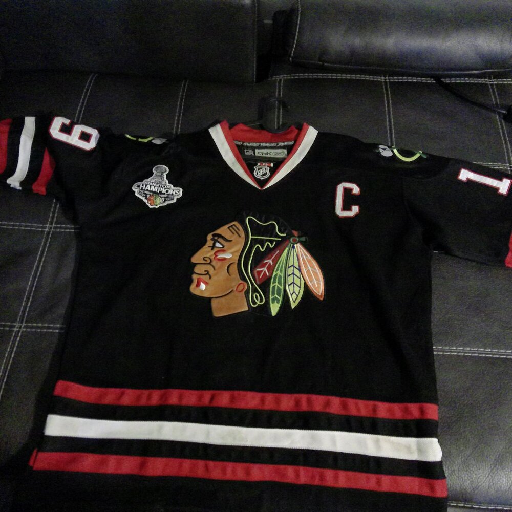 JONATHAN TOEWS CHICAGO BLACKHAWKS BLACK REEBOK PREMIER JERSEY XX-Large